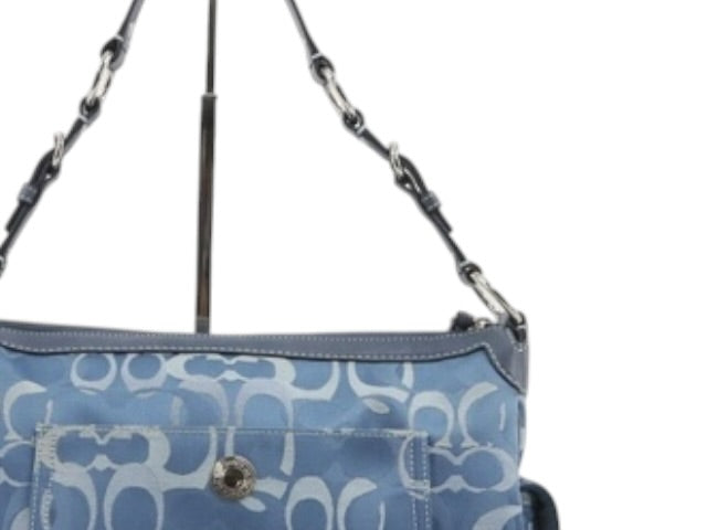 COACH BLUE SIGNATURE SHOULDER BAG