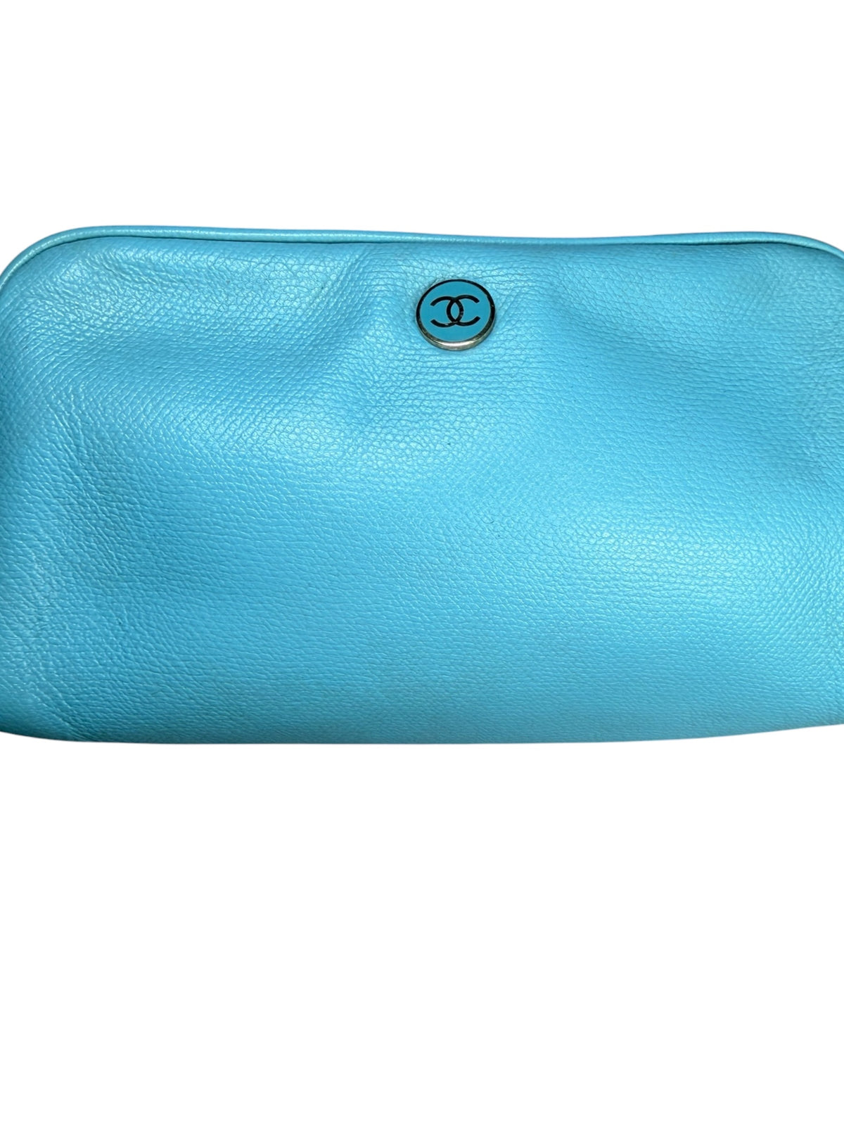 CHANEL LIGHT BLUE COSMETIC POUCH