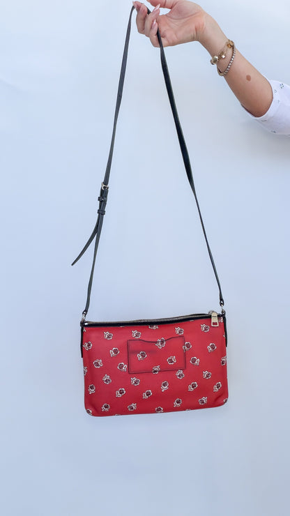 COACH RED CROSSBODY + POUCH SET