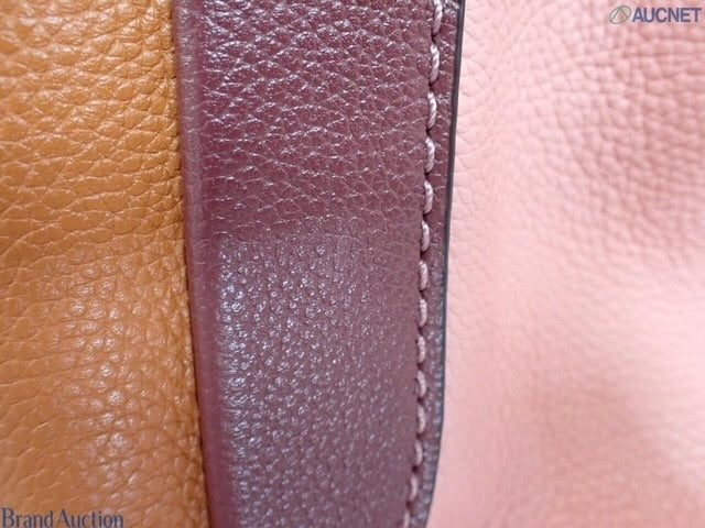 Coach Colourblock Leather Shoulder Bag (Pink & Tan)