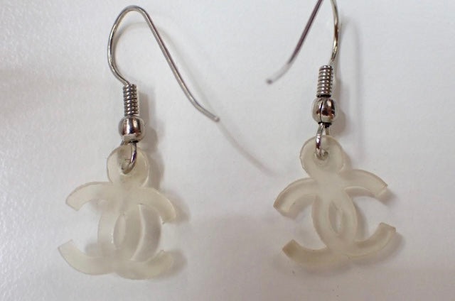 Chanel Coco Mark Clear Earrings