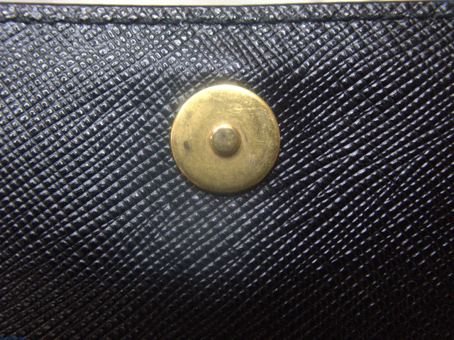 PRADA VINTAGE BLACK & GOLD DISTRESSED SHOULDER BAG