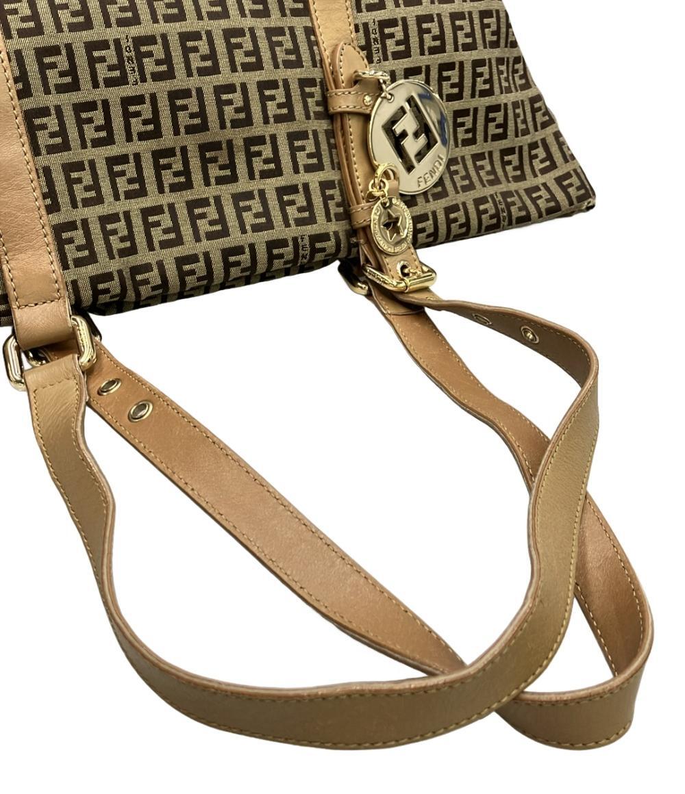 Fendi Zucca Tote Bag (Gold Charm)