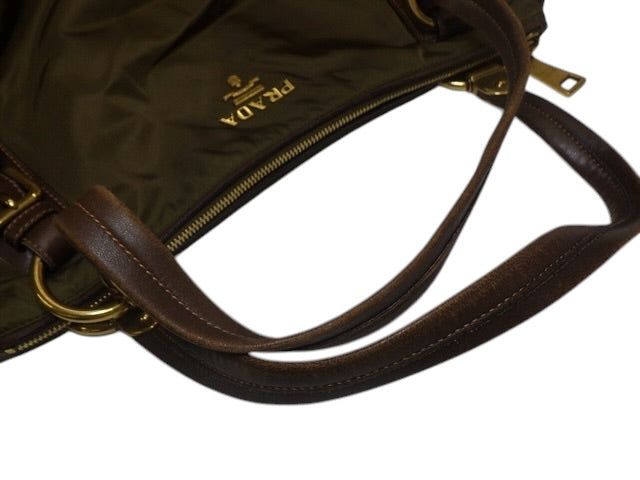 Prada Tessuto Nylon Shoulder Bag – Khaki