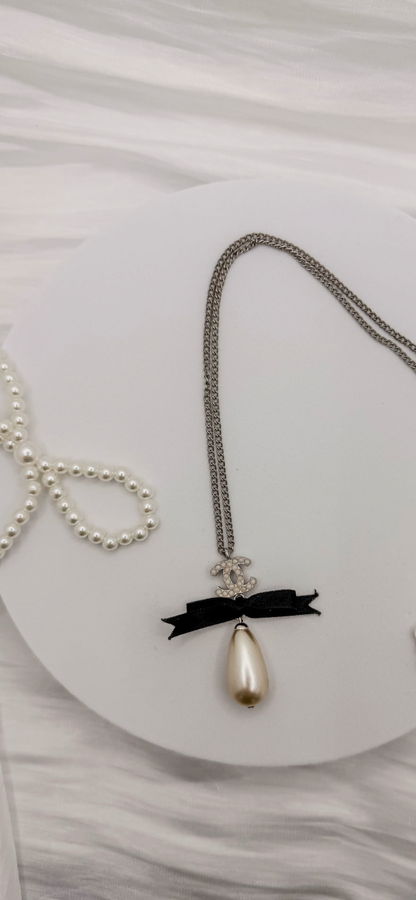 Chanel Pearl Bow Necklace