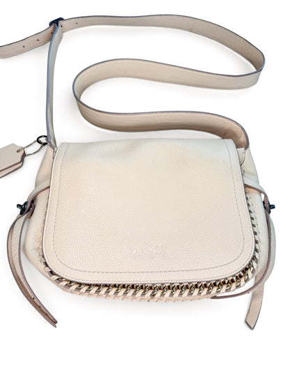 Coach Nude Leather Shoulder Bag with Chain Detail