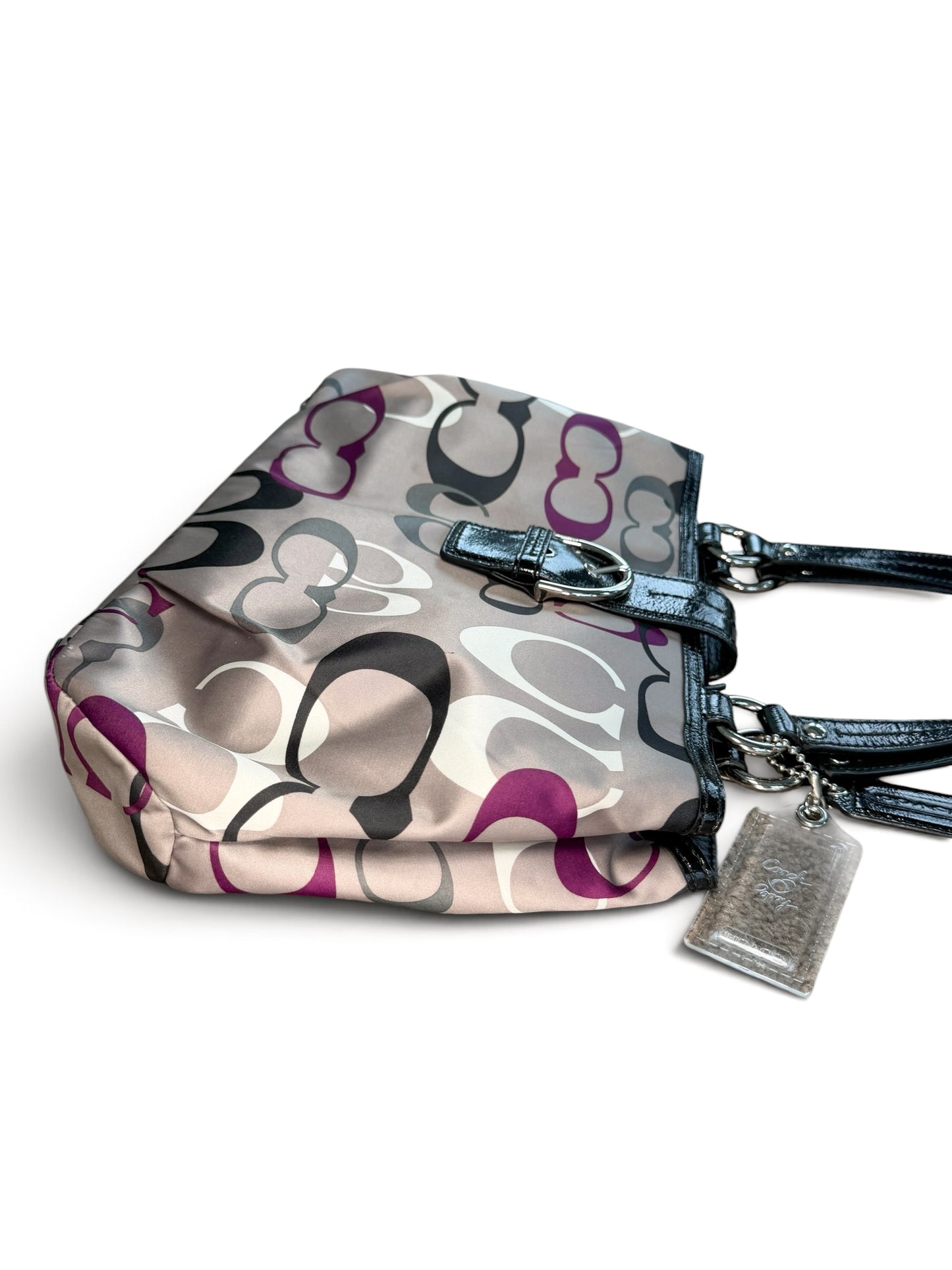 COACH Signature Patent Satchel Shoulder Bag