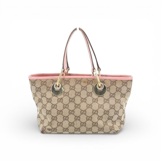 Gucci Mini GG Canvas Tote – Pink Trim