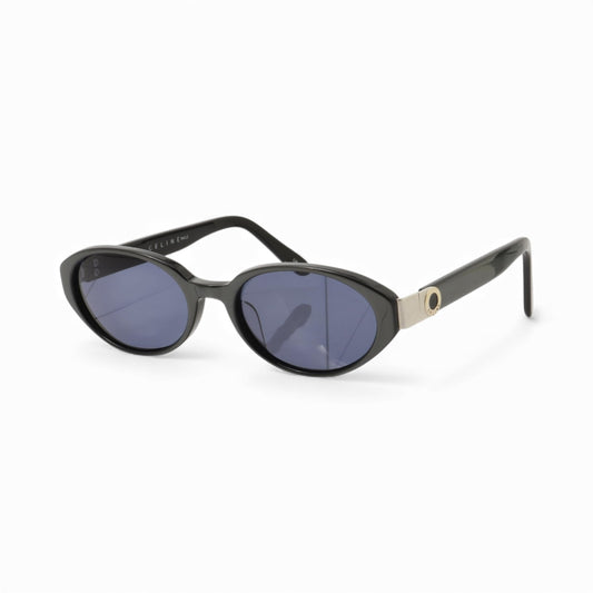 Celine Oval Sunglasses – Black with Blue Lenses