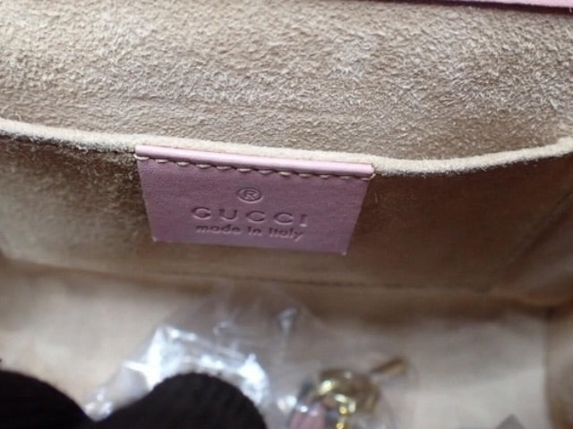 Gucci Padlock Pearl & Stud Mini Shoulder Bag – Pink Leather