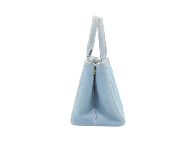 Prada Blue Canapa Canvas Tote Bag