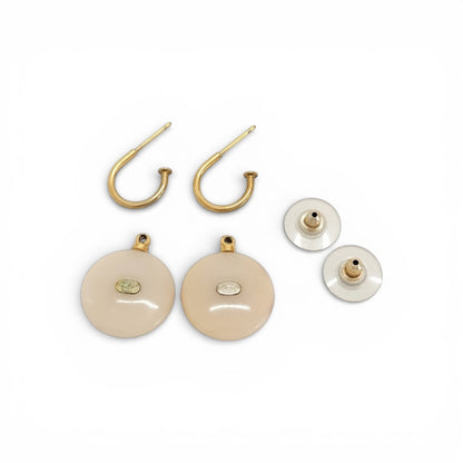 Chanel Coco F Faux Pearl Gold Earrings