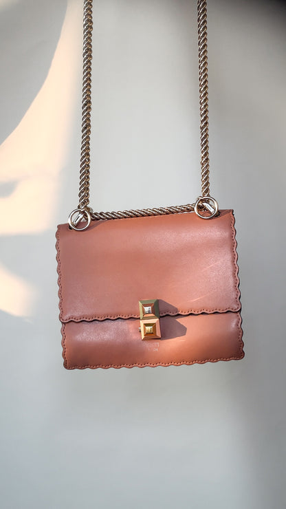 FENDI SCALLOPED LEATHER BAG