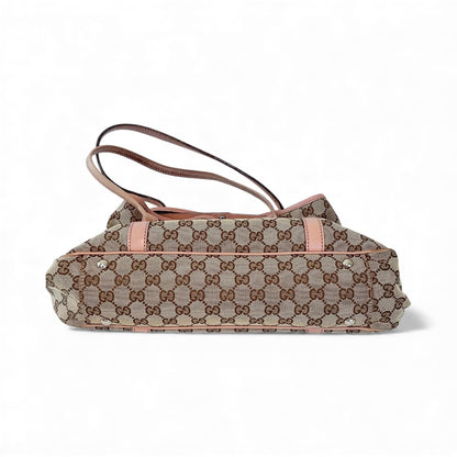 Gucci GG Canvas Pink Trim Tote Bag – Brown Monogram