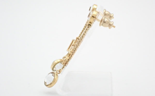 Christian Dior Rhinestone Logo Drop Earrings