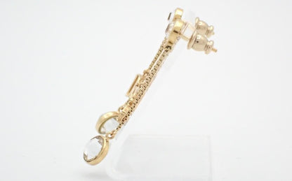Christian Dior Rhinestone Logo Drop Earrings