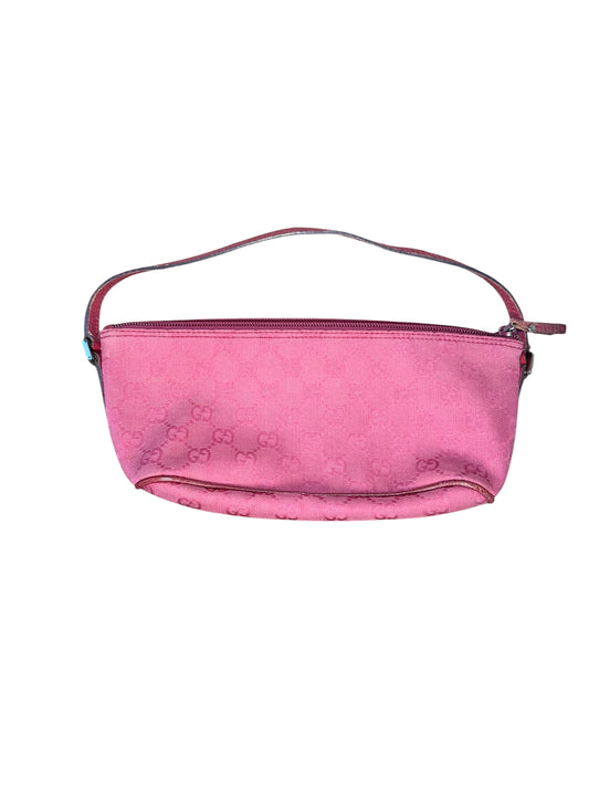 GUCCI Pink GG Canvas Boat Shoulder Bag