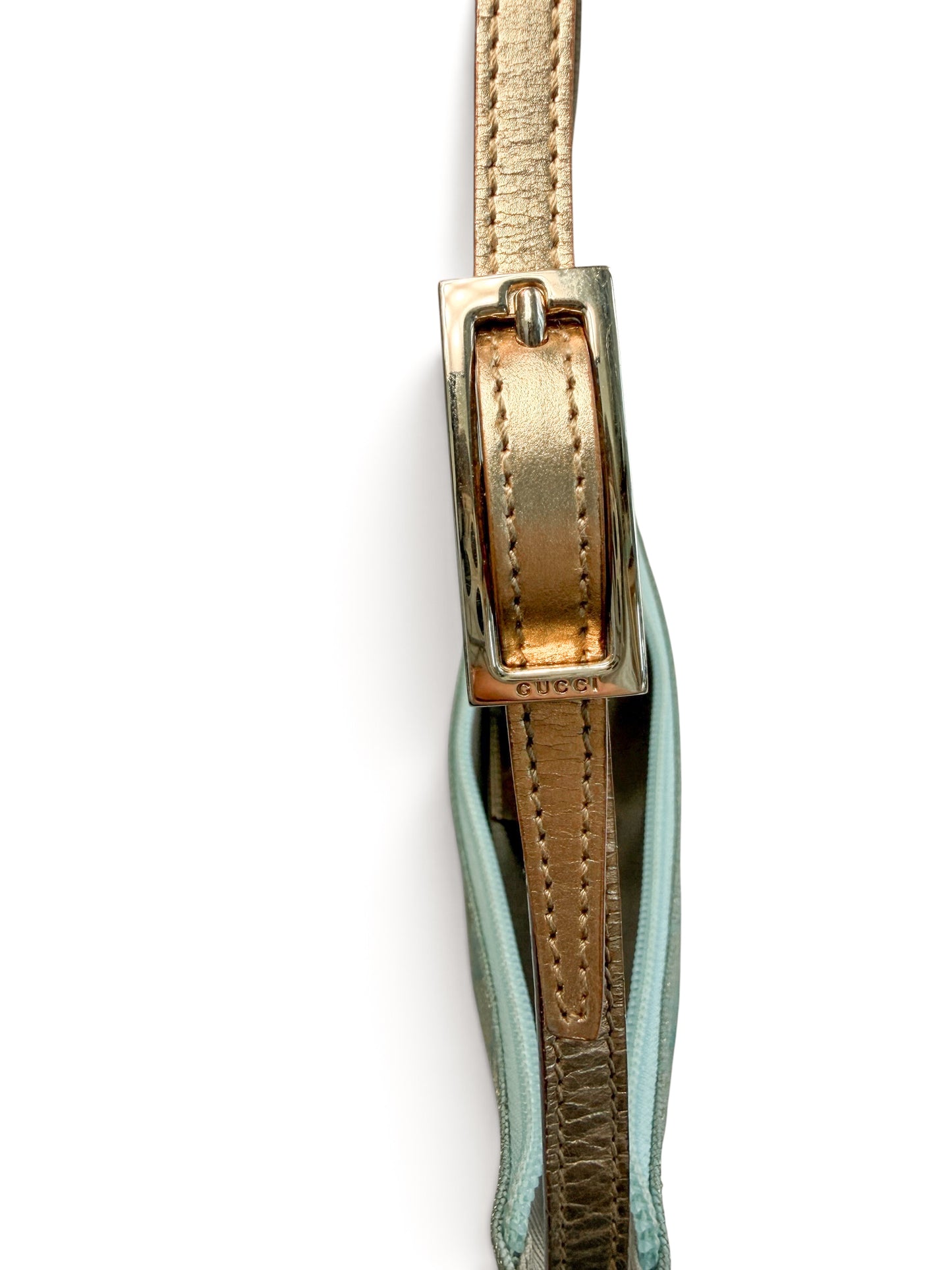 Gucci GG Shimmer Canvas Baguette Shoulder Bag