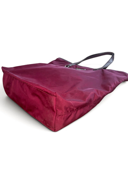 Prada Burgundy Nylon Tote