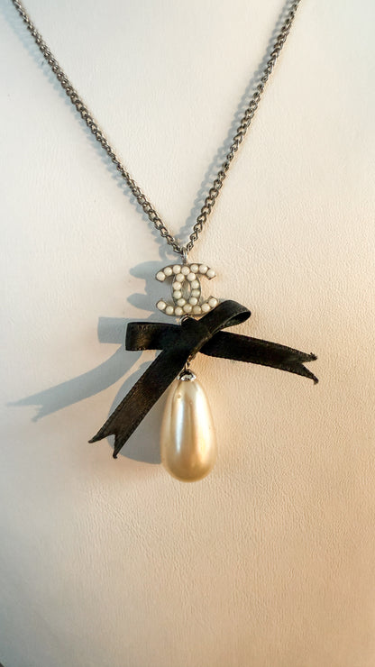 Chanel Pearl Bow Necklace
