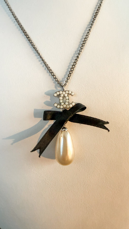 Chanel Pearl Bow Necklace