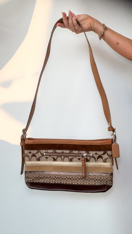 COACH Signature Stripe Shoulder Bag