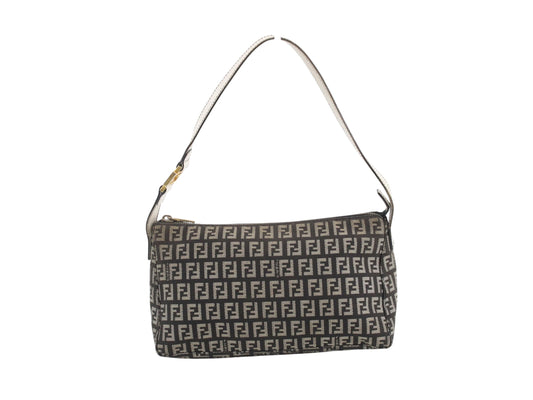 Fendi Zucchino Mini Shoulder Bag – Black/Grey