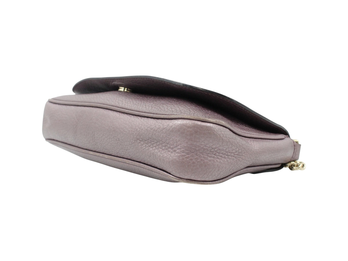 Gucci Soho Metallic Mauve Leather Chain Shoulder Bag