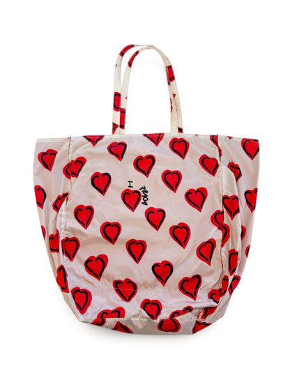 Prada Heart Print Nylon Tote Bag