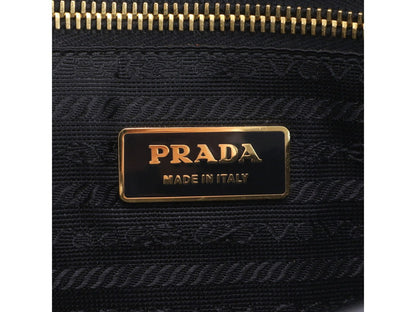 PRADA VINTAGE BLACK & GOLD DISTRESSED SHOULDER BAG