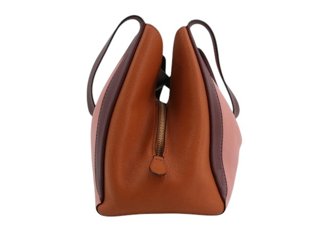 Coach Colourblock Leather Shoulder Bag (Pink & Tan)