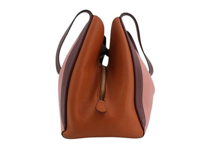 Coach Colourblock Leather Shoulder Bag (Pink & Tan)