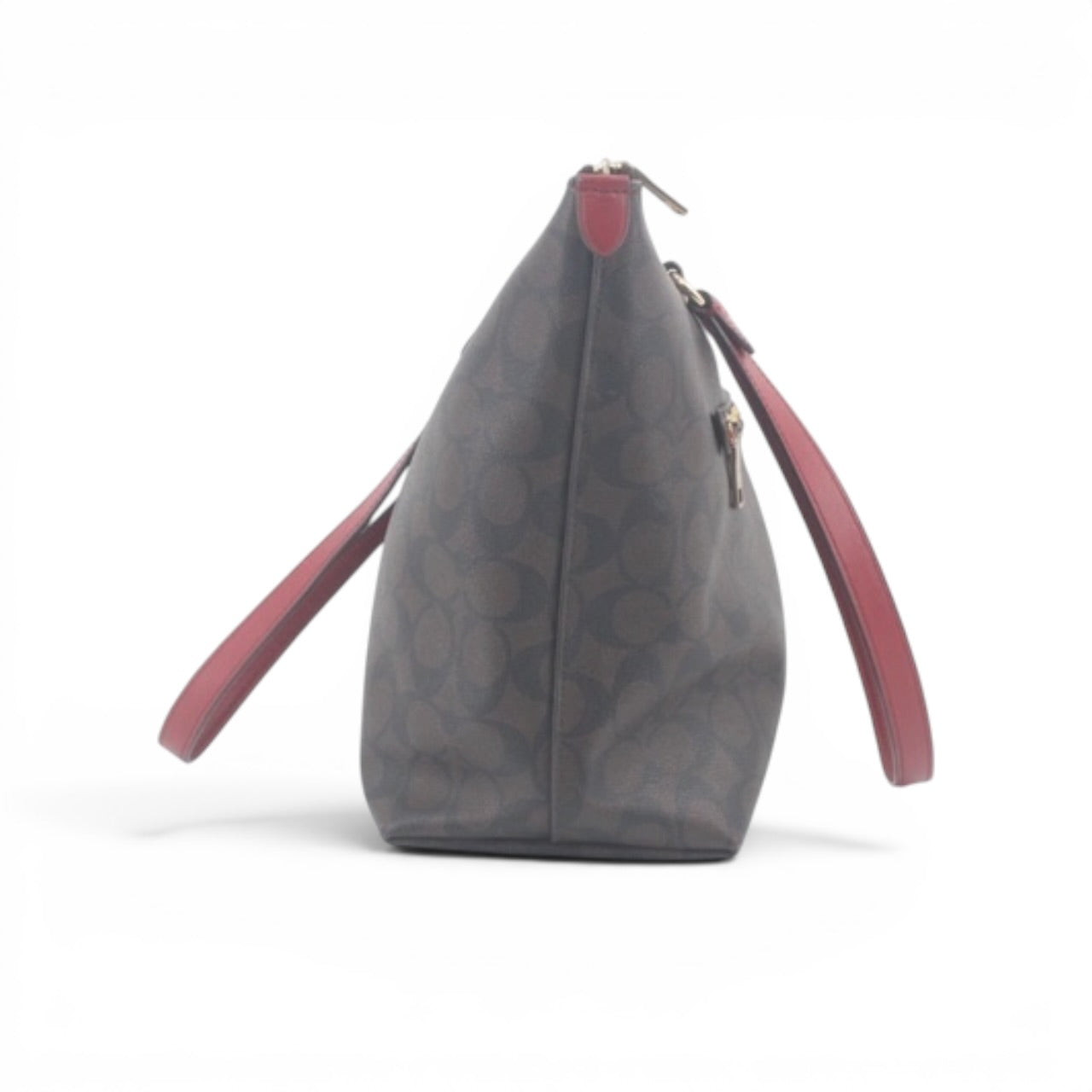 COACH Signature Tote with Red Handles