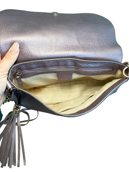 Gucci Soho Metallic Mauve Leather Chain Shoulder Bag