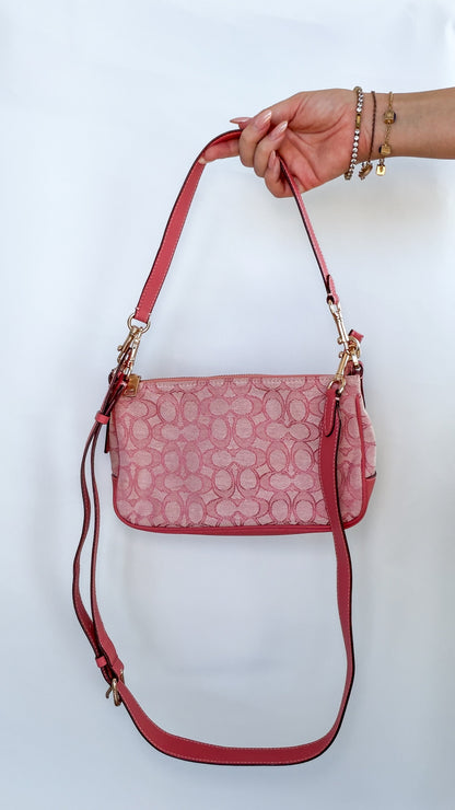Vintage Coach Signature Swinger Bag – Pink