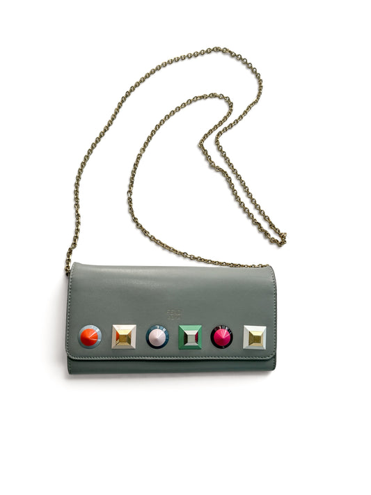 Fendi Leather Studded Chain bag