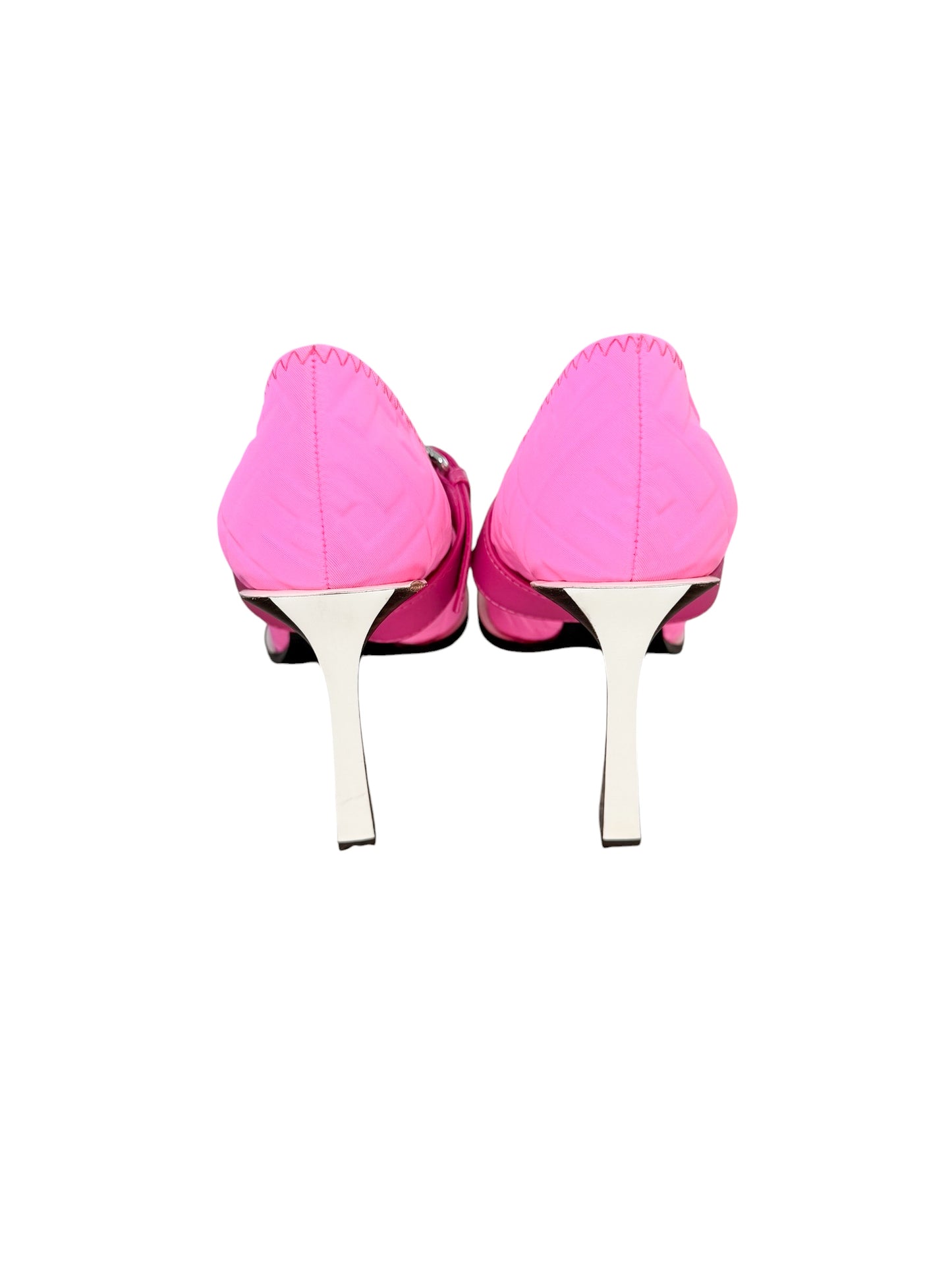 Fendi Hot Pink FF Pointed-Toe Pumps size 37