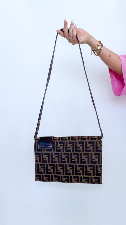Fendi Zucca Canvas Shoulder/cross body Bag (Vintage FF Monogram)