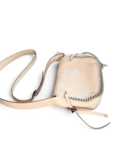 Coach Nude Leather Shoulder Bag with Chain Detail