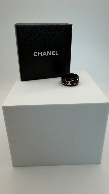 Chanel Coco Rhinestone Black Ring