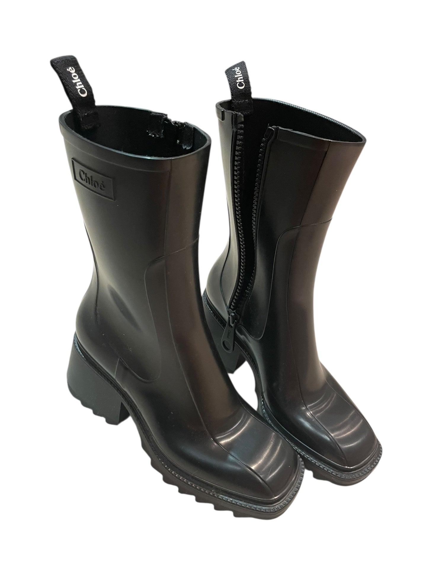 Chloé Betty Rubber Ankle Boots – Black