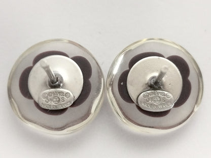 Chanel Camellia CC Resin Stud Earrings