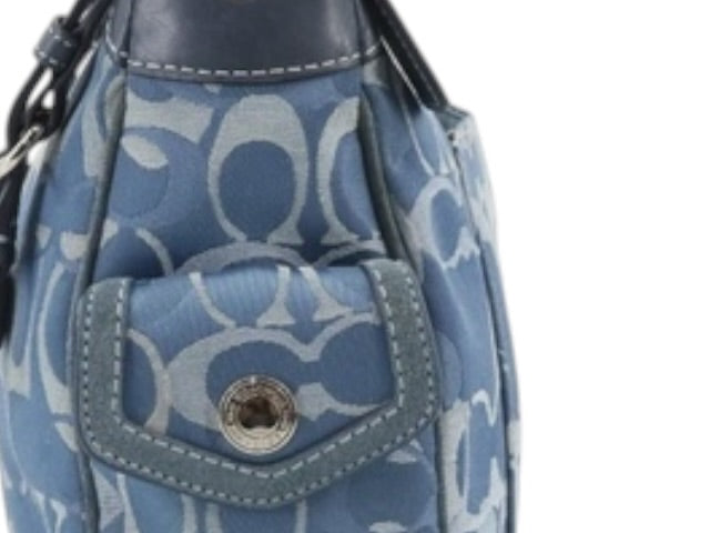 COACH BLUE SIGNATURE SHOULDER BAG