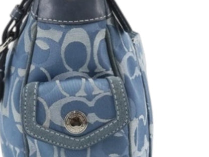 COACH BLUE SIGNATURE SHOULDER BAG