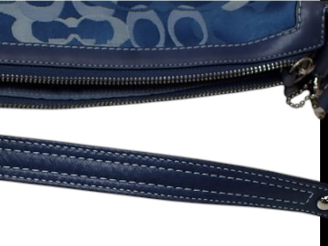 COACH BLUE SIGNATURE SHOULDER BAG
