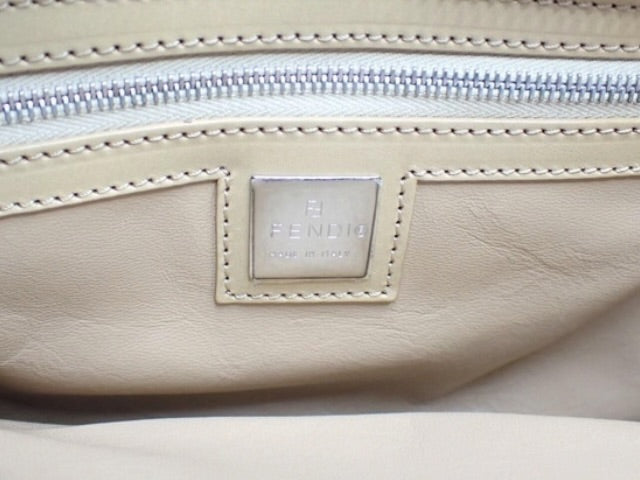 Fendi Zucchino Textured Shoulder Bag | Beige