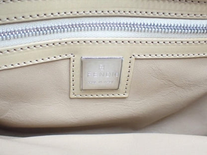 Fendi Zucchino Textured Shoulder Bag | Beige