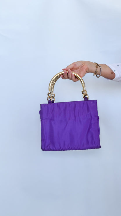 Prada Nylon Tote with Gold Handles