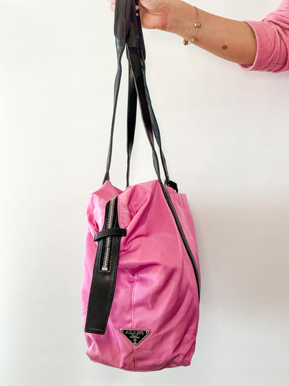 PRADA Nylon Tote Bag – Pink