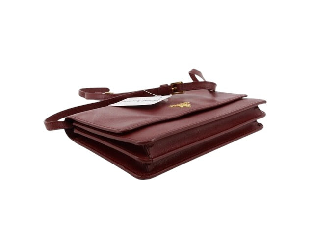 Prada Saffiano Leather Shoulder Bag – Burgundy